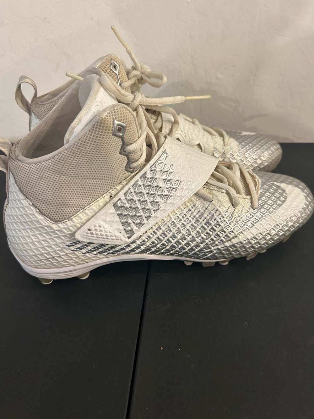 Nike Lunarbeast Strike Pro TD White/Gray Football Cleats Men's Size 10.5